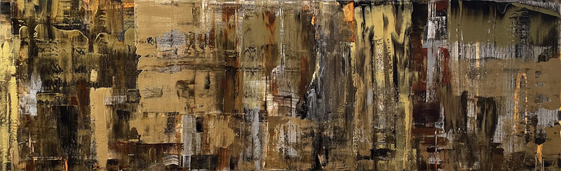 Rosemary Eagles nz abstract art, acrylic on linen, golden slab